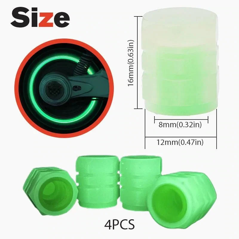 Universal Fluorescent Car Tire Valve Caps