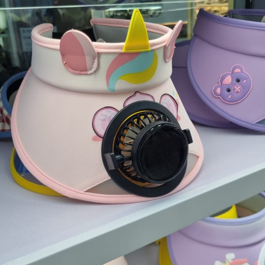Kids Sun Visor Hat with Fan