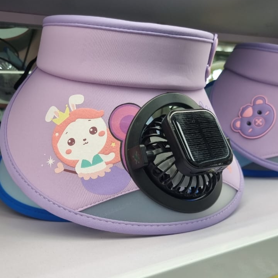 Kids Sun Visor Hat with Fan