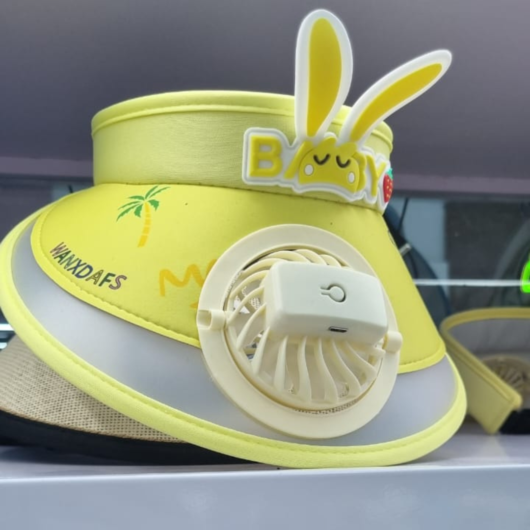 Kids Sun Visor Hat with Fan