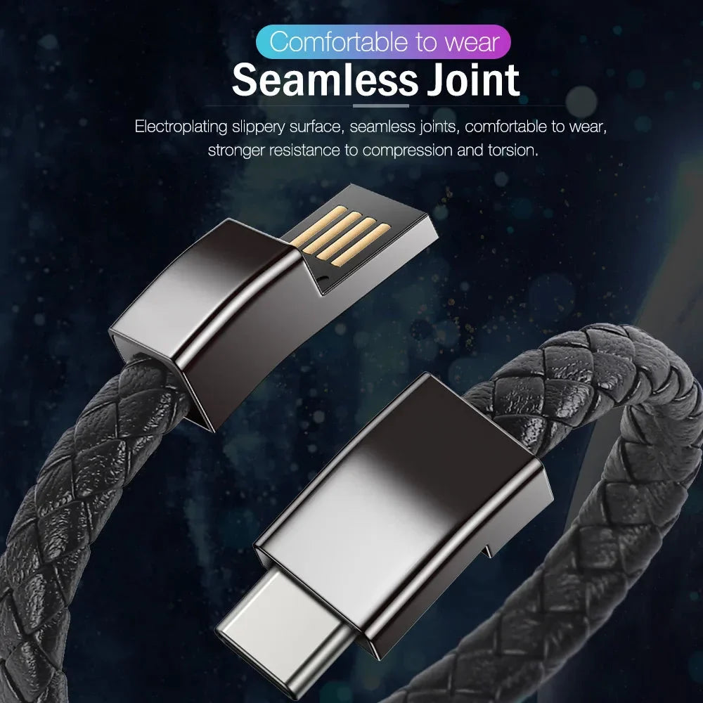 Bracelet USB Charging Cable (Leather)