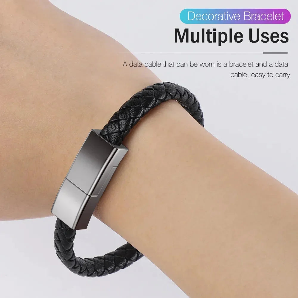 Bracelet USB Charging Cable (Leather)