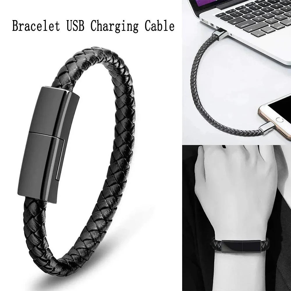 Bracelet USB Charging Cable (Leather)